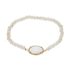 LC Lauren Conrad Nickel Free Mother of Pearl Stretch Bracelet