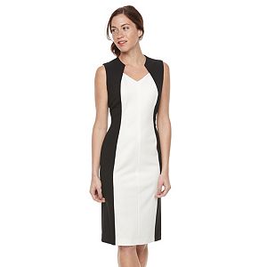 Women's Sharagano Colorblock Midi Sheath Dressn