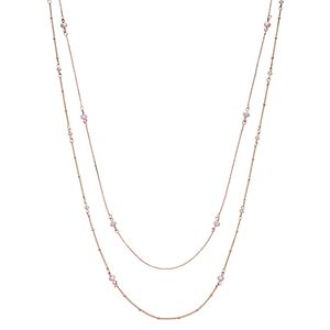 LC Lauren Conrad Long Mother-of-Pearl Beaded Double Strand Necklace