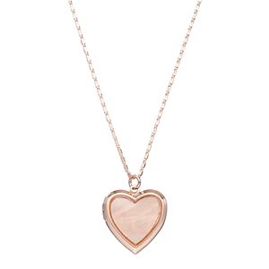 LC Lauren Conrad Long Mother-of-Pearl Heart Locket Necklace