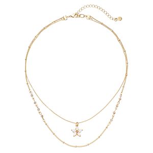 LC Lauren Conrad Layered Mother-of-Pearl Flower Pendant Necklace
