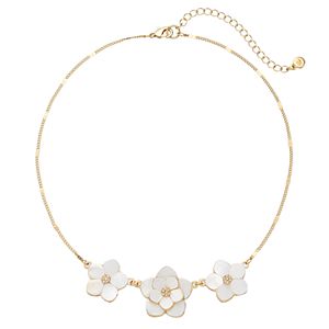 LC Lauren Conrad Mother-of-Pearl Flower Statement Necklace