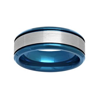 Steel Nation Men's Two Tone Stainless Steel Wedding Band