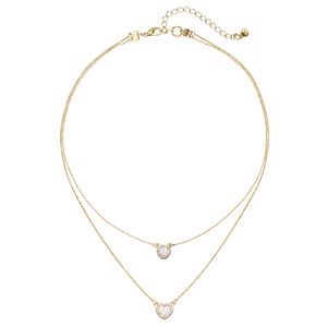 LC Lauren Conrad Layered Mother-of-Pearl Heart Necklace