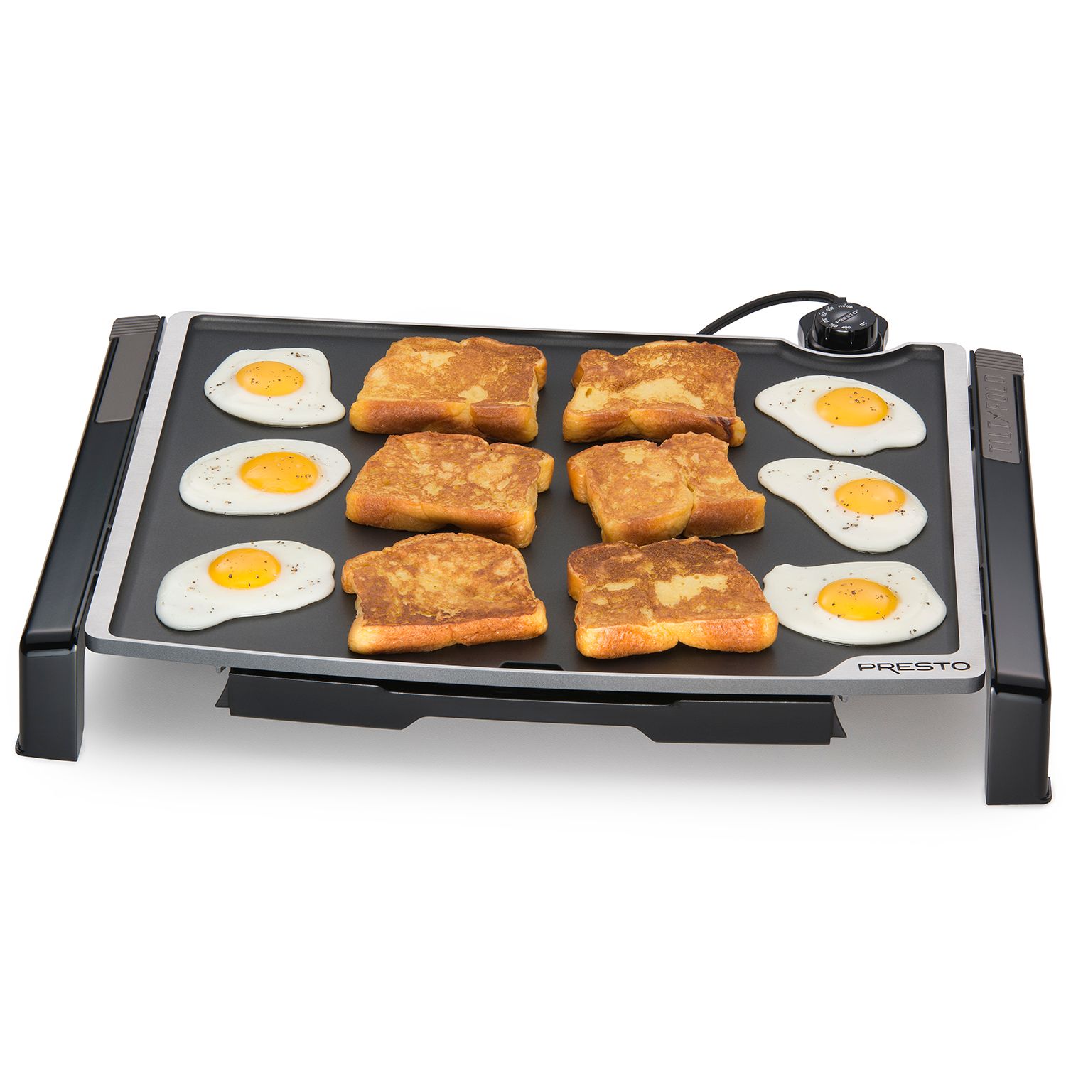 Presto Ceramic 22-inch 07062 Electric Griddle with removable handles,  Black, One Size