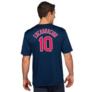 Men's Majestic Cleveland Indians Edwin Encarnacion Player Name and Number Tee