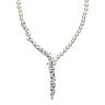Simply Vera Vera Wang Sterling Silver Dyed Freshwater Cultured Pearl & Lab-Created White Sapphire Y Necklace