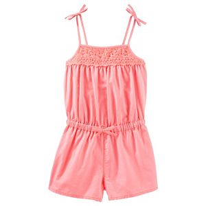 Toddler Girl OshKosh B'gosh® Orange Crochet Yoke Romper
