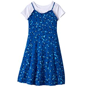 Girls 7-16 SO® Tee & Patterned Ruffle Dress Set