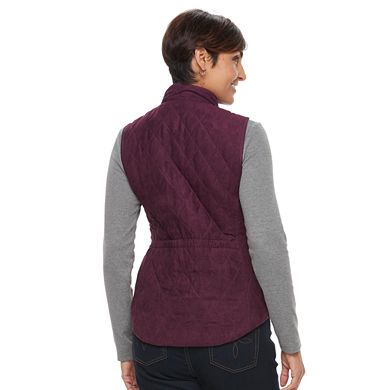 Women's Croft & Barrow® Quilted Faux-Suede Vest