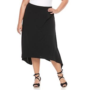 Plus Size French Laundry Shark-Bite Midi Skirt