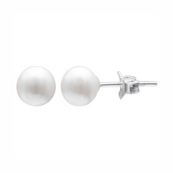 PRIMROSE Sterling Silver Simulated Pearl Stud Earrings