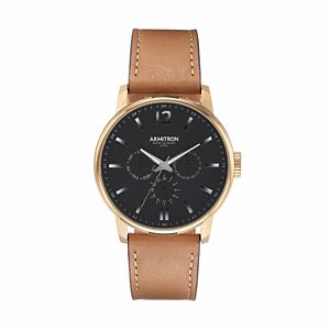 Armitron Men's Leather watch - 20/5217BKGPTN