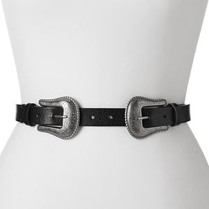 Mudd® Western Scrollwork Double Buckle Stretch Belt