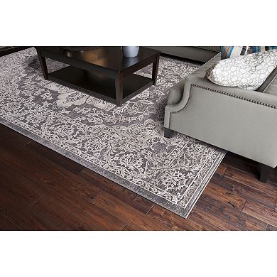 Concord Global Thema Serapi Framed Floral Rug