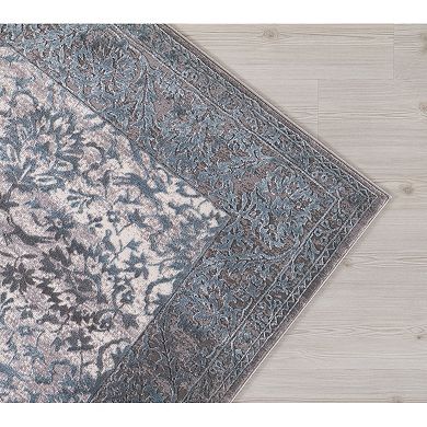 Concord Global Thema Vintage Framed Floral Rug