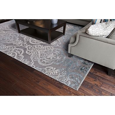 Concord Global Thema Lancing Damask Rug