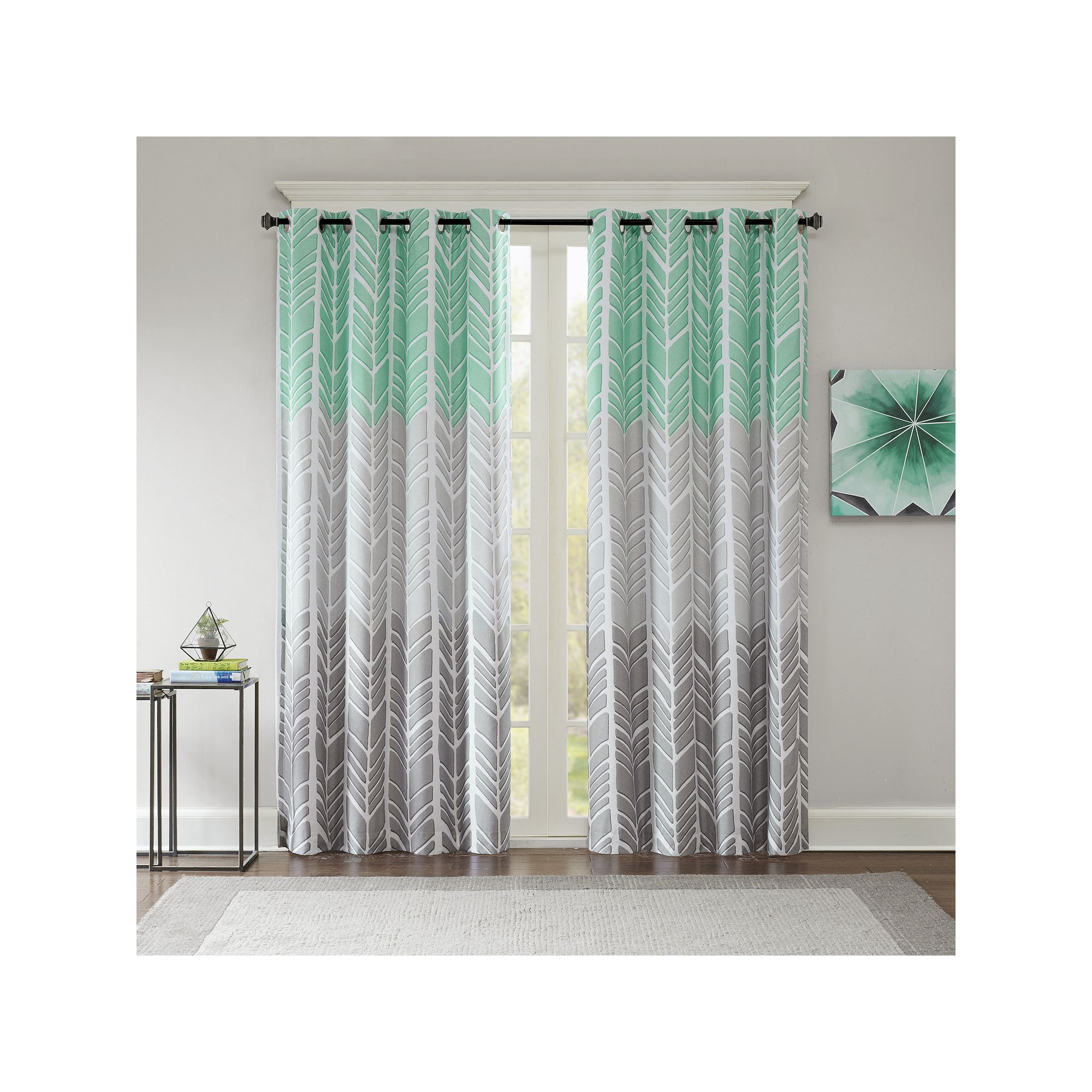 Intelligent Design 100% Blackout 1-Panel Kennedy Window Curtain, Blue