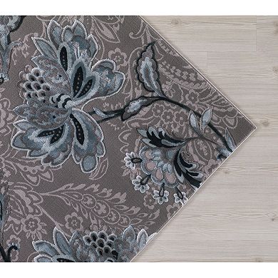 Concord Global Thema Jacobean Floral Rug