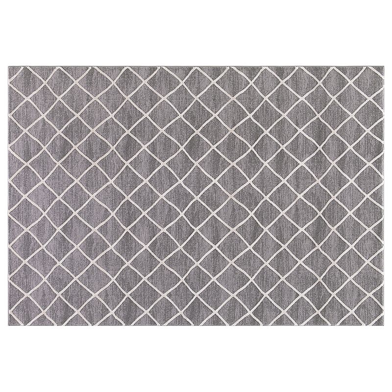 Concord Global Thema Teo Lattice Rug, Brt Red, 5X7 Ft