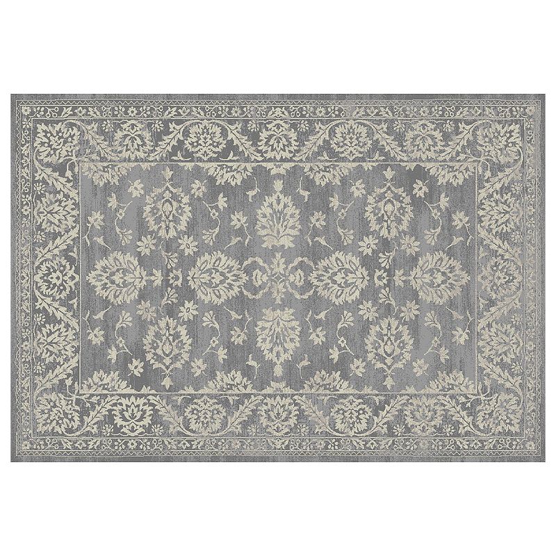 Concord Global Thema Anatolia Framed Floral Rug, Beig/Green, 5X7 Ft