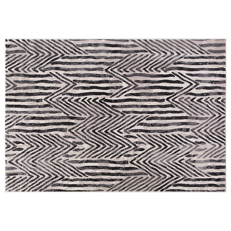 Concord Global Lara Dancing Stripes Rug, Brt Red, 8X10.5 Ft