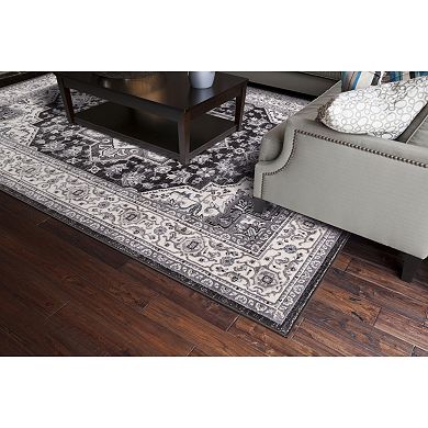 Concord Global Lara Heriz Framed Floral Rug