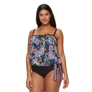 Plus Size Apt. 9® Blouson Tankini Top
