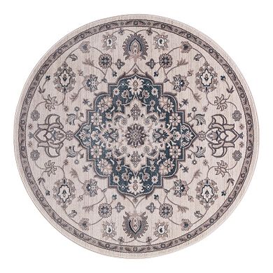 Concord Global Lara Center Medallion Framed Floral Rug