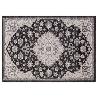 Concord Global Lara Center Medallion Framed Floral Rug
