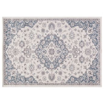 Concord Global Lara Center Medallion Framed Floral Rug