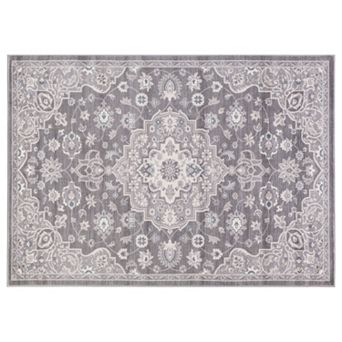 Concord Global Lara Center Medallion Framed Floral Rug