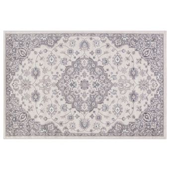 Concord Global Lara Center Medallion Framed Floral Rug