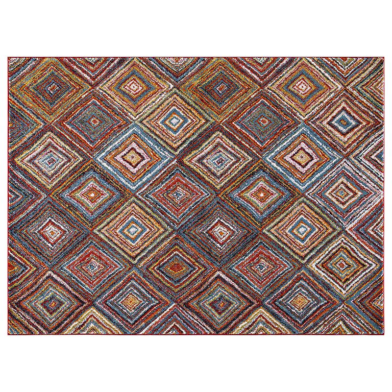 Concord Global Diamond Sterling Geometric Rug, Multi, 5X7 Ft