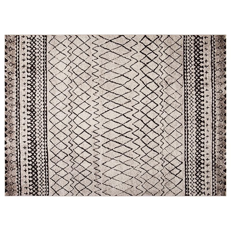 Concord Global Diamond Vintage Geometric Rug, Brt Red, 8X10.5 Ft