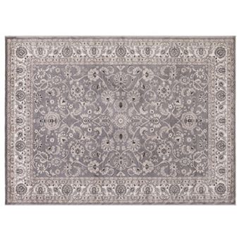 Concord Global Kashan Bergama Framed Floral Rug