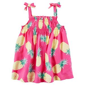 Toddler Girl Carter's Woven Patterned Bow Tank Top