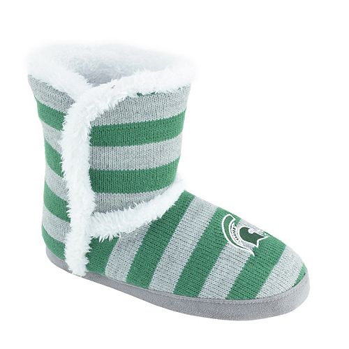 Women's Michigan State Spartans Striped Boot Slippers