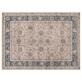 Concord Global Kashan Mahal Framed Floral Rug