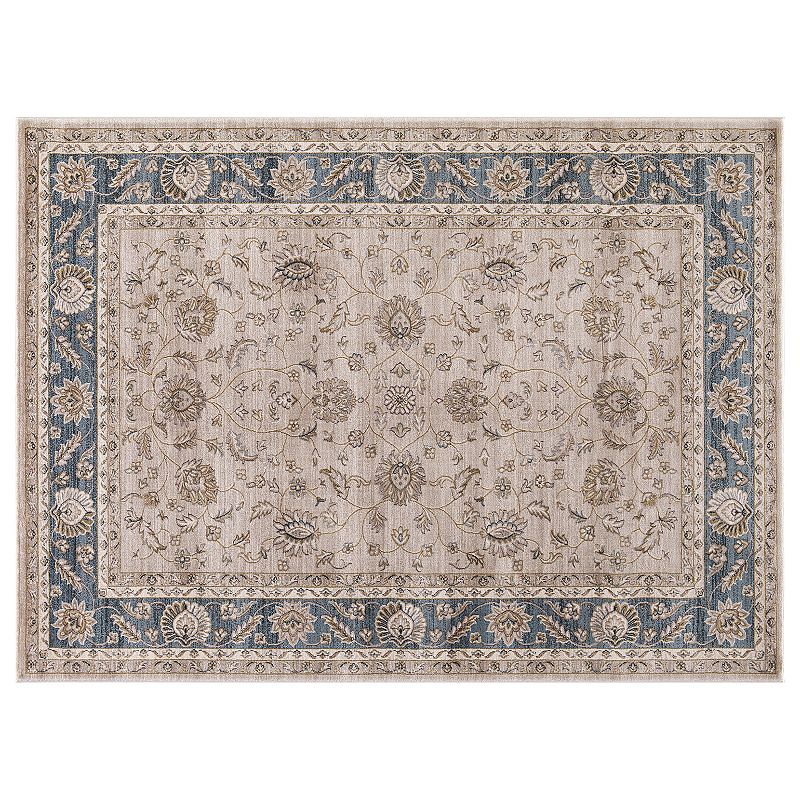 Concord Global Kashan Mahal Framed Floral Rug, Beig/Green, 6.5X9 Ft