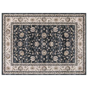 Concord Global Kashan Mahal Framed Floral Rug