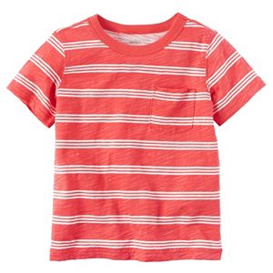 Toddler Boy Carter's Short Sleeve Triple-Striped Slubbed Pocket Tee