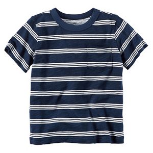 Baby Boy Carter's Short Sleeve Triple-Striped Slubbed Pocket Tee
