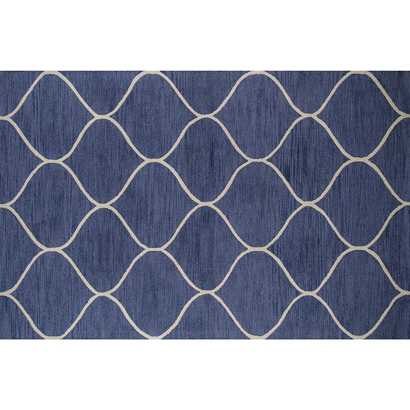 Momeni Newport Trellis Wool Rug, Blue, 4X6 Ft