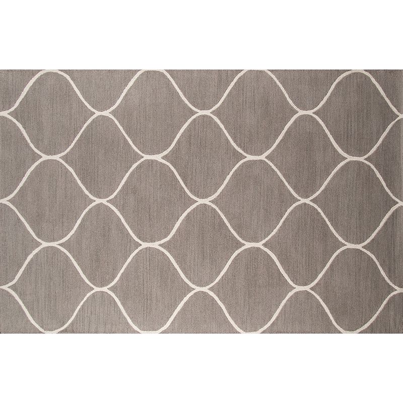 Momeni Newport Trellis Wool Rug, Med Grey, 4X6 Ft