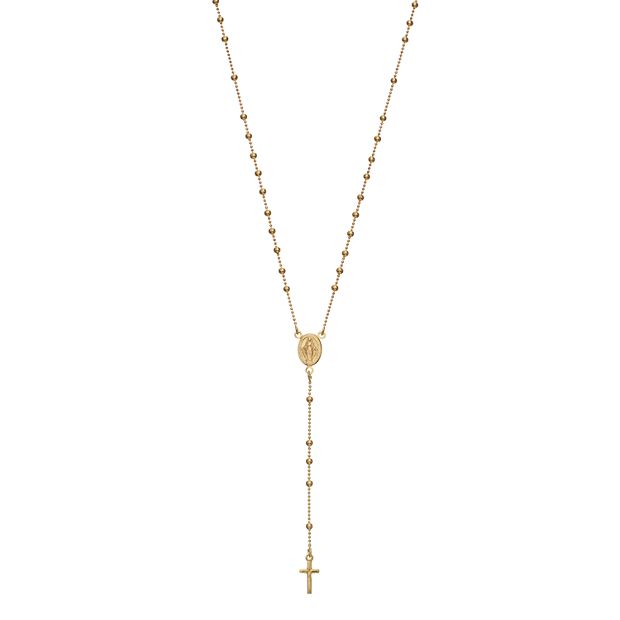 Primavera 24k Gold Bonded Sterling Silver Virgin Mary Cross Y Necklace