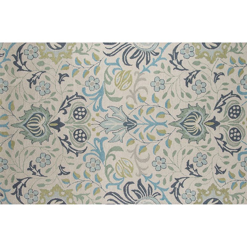 Momeni Newport Nottingham Floral Wool Rug, Blue, 4X6 Ft