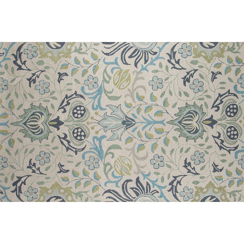 Momeni Newport Nottingham Floral Wool Rug, Blue, 5X8 Ft