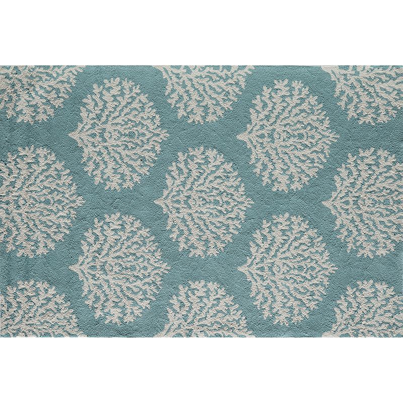 Momeni Veranda Coral Indoor Outdoor Rug, Turquoise/Blue, 8X10 Ft
