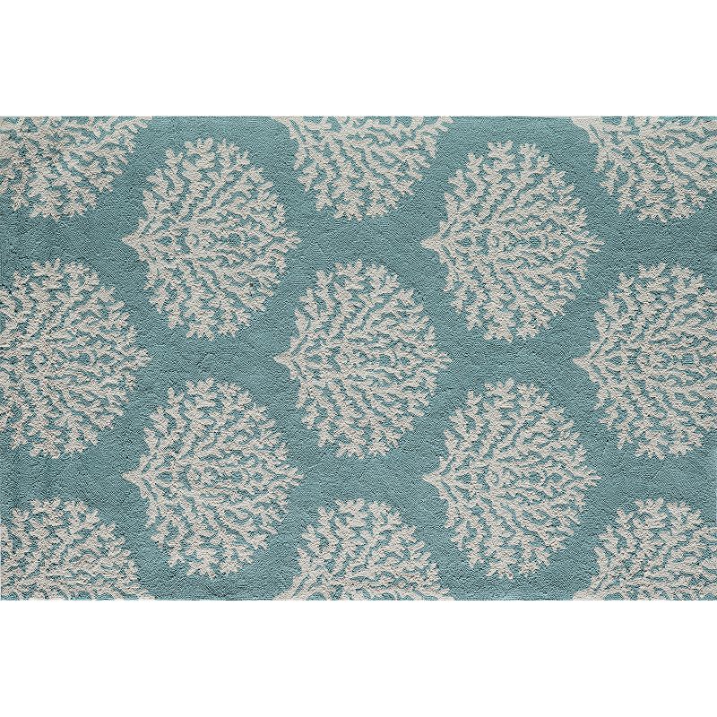 Momeni Veranda Coral Indoor Outdoor Rug, Turquoise/Blue, 8X10 Ft